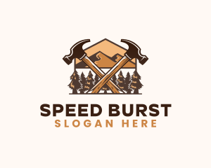 Hammer Carpentry Mountain logo design