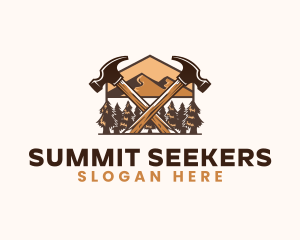 Hammer Carpentry Mountain logo design