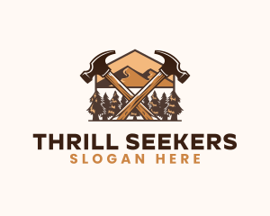 Hammer Carpentry Mountain logo design