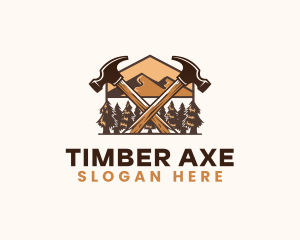 Hammer Carpentry Mountain logo design