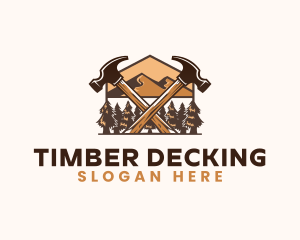 Hammer Carpentry Mountain logo design