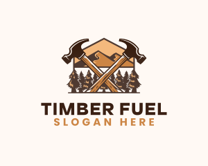 Hammer Carpentry Mountain logo design