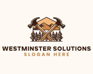 Hammer Carpentry Mountain logo design