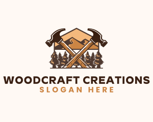 Hammer Carpentry Mountain logo design