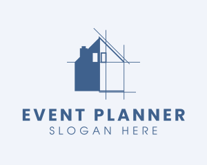 House Architect Blueprint  Logo