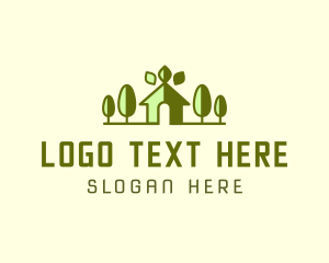 Tree - Green House Landscape logo design