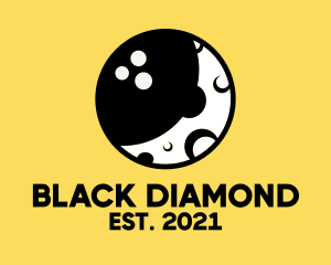 Black - Bowling Ball Moon logo design