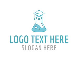 Study Center - Graduation Cap Chemistry logo design