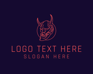 Mask - Oni Demon Mask logo design