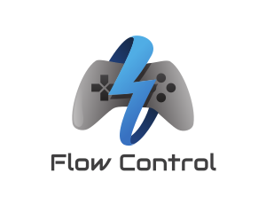 Blue Lightning Controller logo design