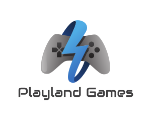 Games - Blue Lightning Controller logo design