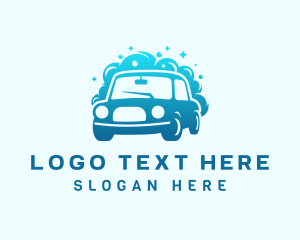 Gradient Car Wash Bubbles logo design