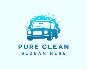 Gradient Car Wash Bubbles logo design