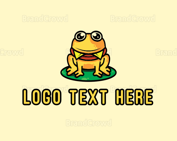 Cute Frog Burger Logo