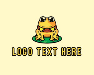 Amphibian - Cute Frog Burger logo design