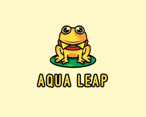 Cute Frog Burger logo design