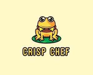 Cute Frog Burger logo design