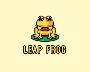 Cute Frog Burger logo design