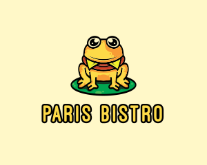 Cute Frog Burger logo design