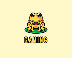 Hamburger - Cute Frog Burger logo design