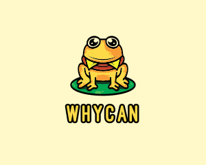 Cute Frog Burger logo design