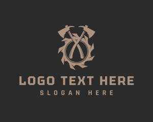 Log - Lumberjack Axe Workshop logo design