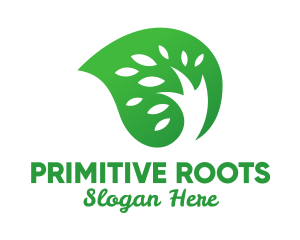 Primitive - Green Seed Leaf logo design