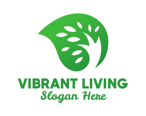 Living - Green Seed Leaf logo design