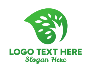 Green Tree - Green Seed Leaf logo design