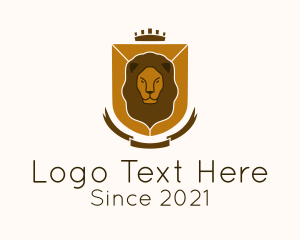 Wild Animal - Royal Lion Shield Banner logo design