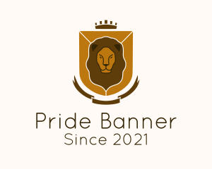 Royal Lion Shield Banner logo design