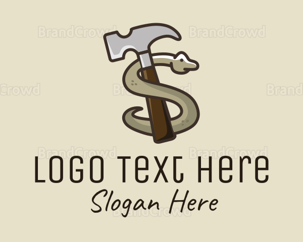 Snake Hammer Tool Logo