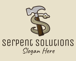 Snake - Snake Hammer Tool logo design