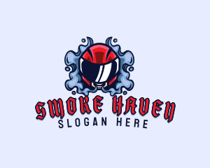 Motorcycle Helmet Smoke logo design