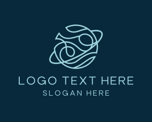 Strategist - Wave Lines Planet logo design