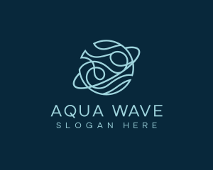 Wave Lines Planet logo design