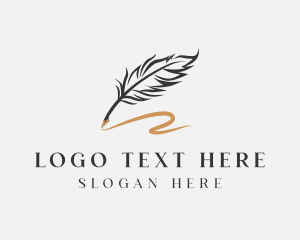 Feather - Quill Writing Pen logo design