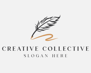 Quill Writing Pen logo design