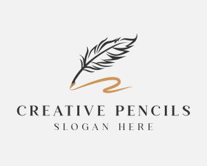 Quill Writing Pen logo design