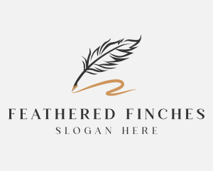 Quill Writing Pen logo design