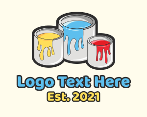 Fine Arts - Color Paint Bucket logo design