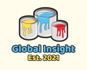 Mural Artist - Color Paint Bucket logo design