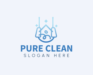 Pressure Water House Cleaner logo design