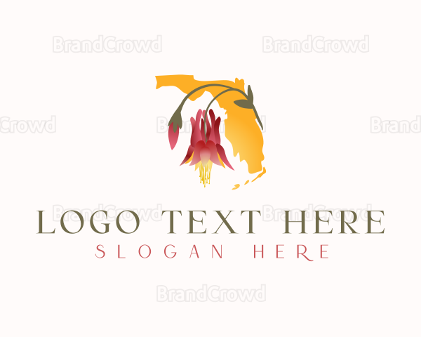 Wild Columbine Flower Plant Logo