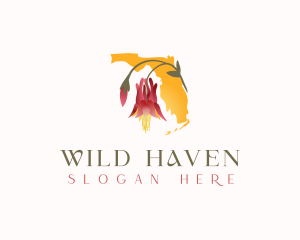 Wild Columbine Flower Plant logo design