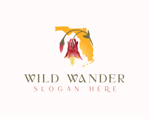 Wild Columbine Flower Plant logo design