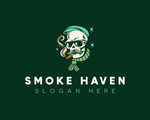 Fashionable Vaper Skull logo design