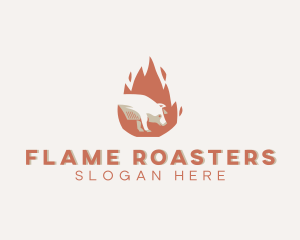 Roasting - Hot Roast Pig logo design