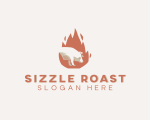 Roast - Hot Roast Pig logo design