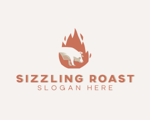 Roast - Hot Roast Pig logo design